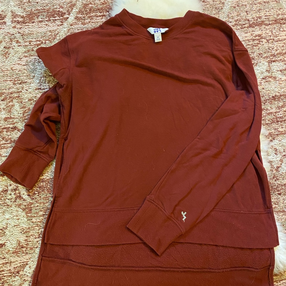 JoyLab Deep Red Crew Neck Top